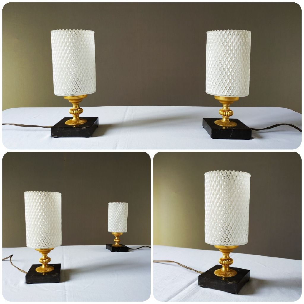 Lampes de chevet en Marbre et Verre style Antique - Béllotte-Design
