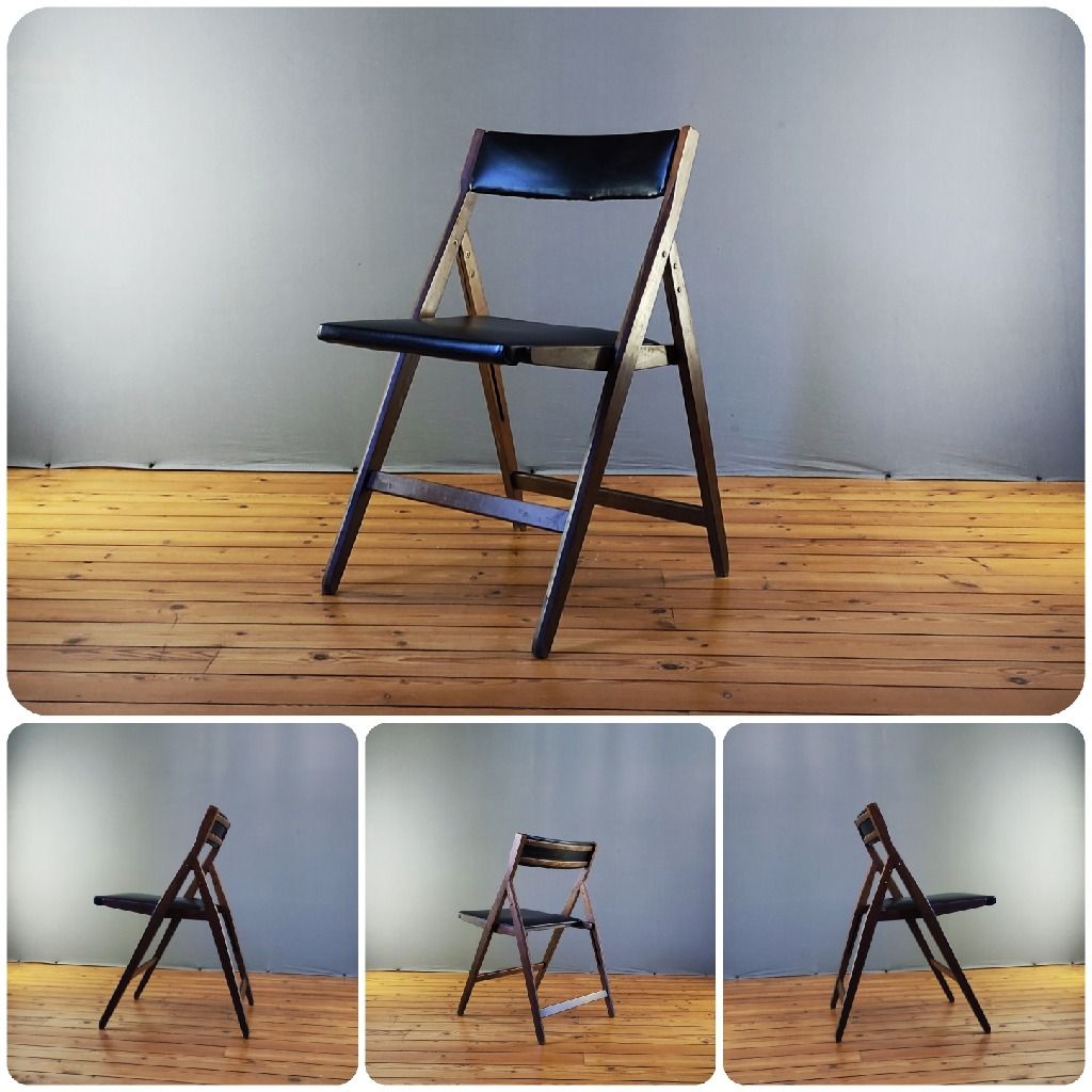 Chaise pliante Vintage en bois teinte Naturel - Béllotte-Design